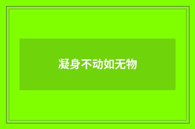 凝身不动如无物