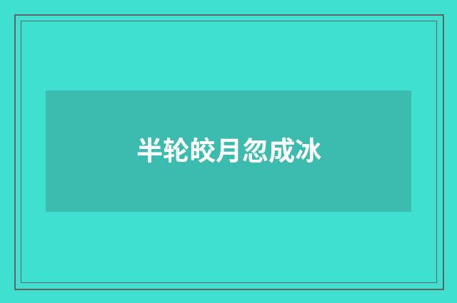 半轮皎月忽成冰