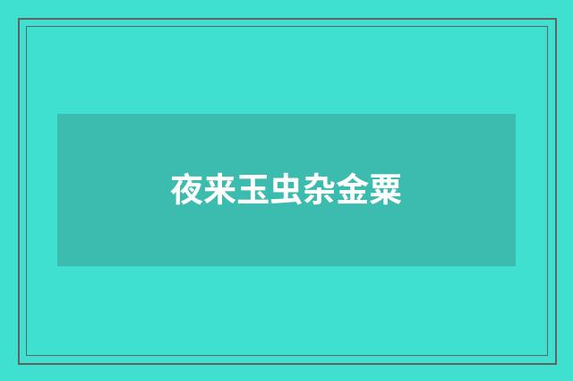 夜来玉虫杂金粟