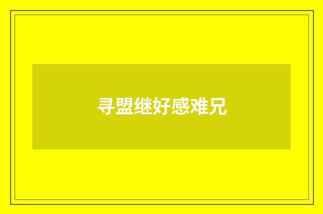 寻盟继好感难兄