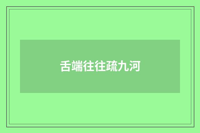 舌端往往疏九河