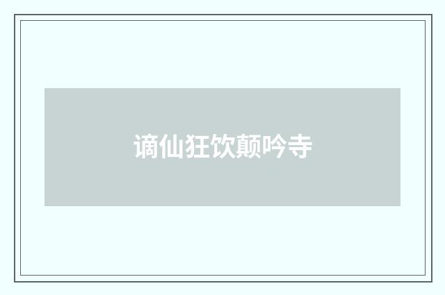 谪仙狂饮颠吟寺