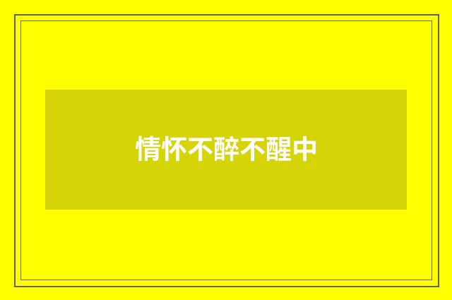 情怀不醉不醒中