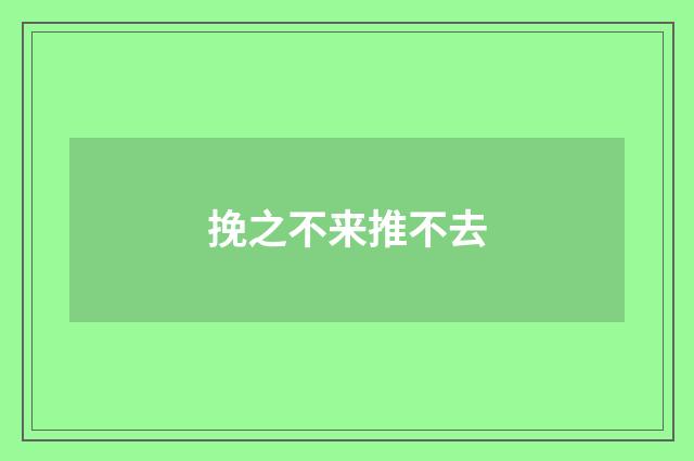 挽之不来推不去