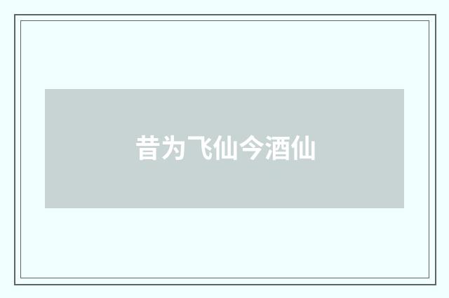 昔为飞仙今酒仙