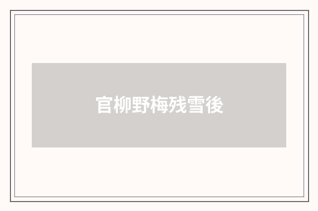 官柳野梅残雪後