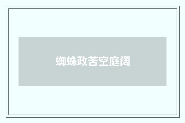 蜘蛛政苦空庭阔