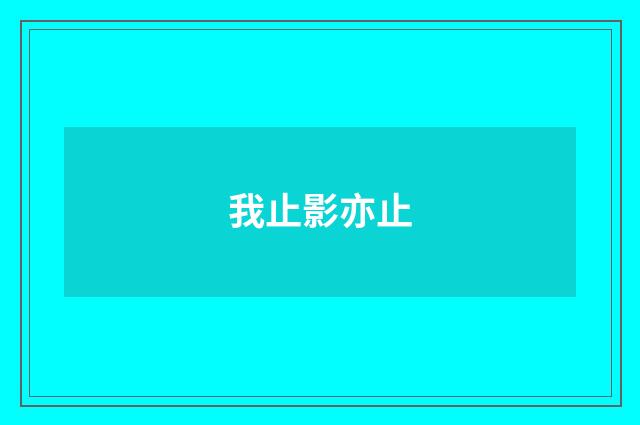 我止影亦止