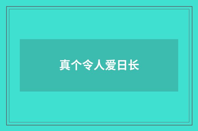 真个令人爱日长