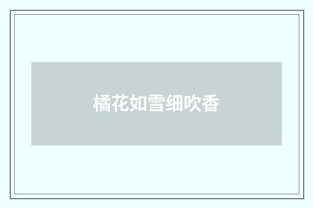 橘花如雪细吹香