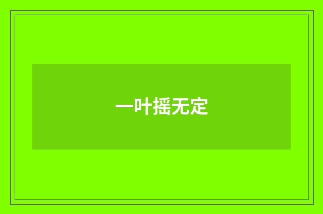 一叶摇无定