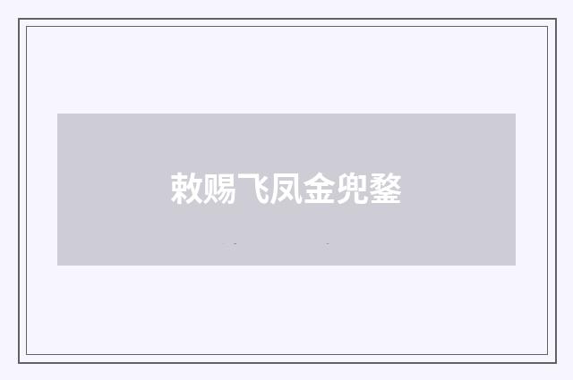 敕赐飞凤金兜鍪