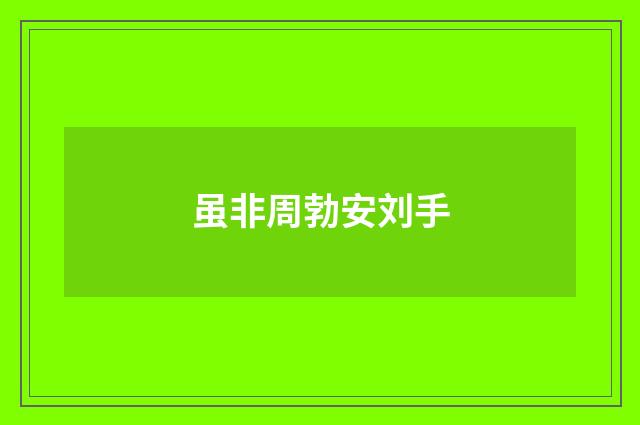 虽非周勃安刘手