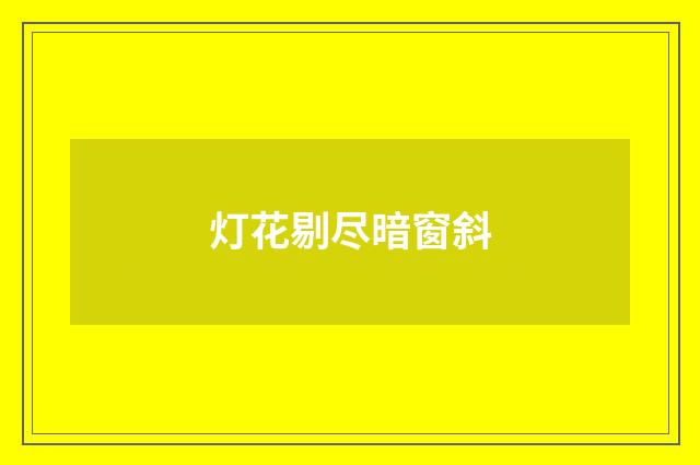 灯花剔尽暗窗斜