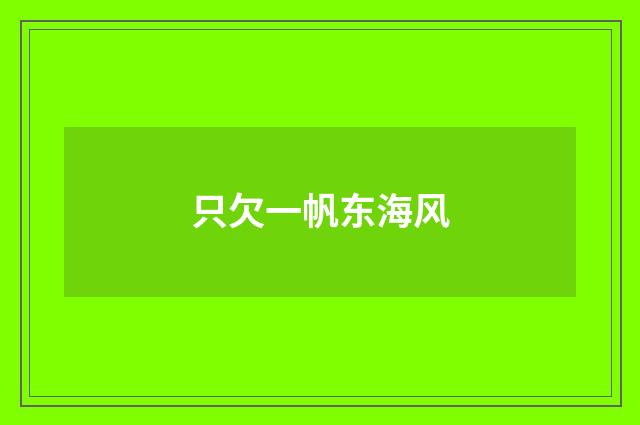 只欠一帆东海风