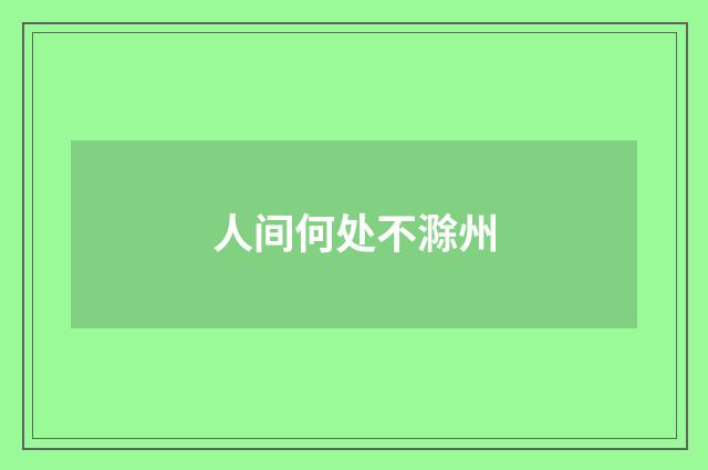 人间何处不滁州