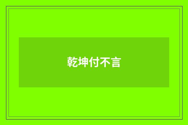 乾坤付不言