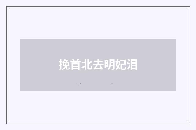 挽首北去明妃泪