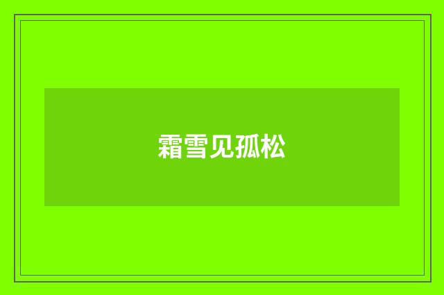 霜雪见孤松
