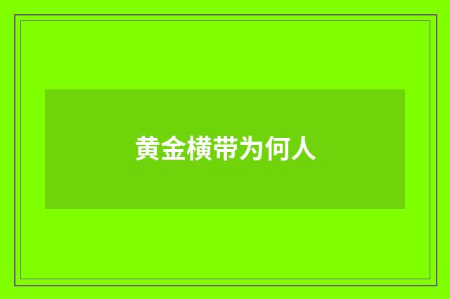 黄金横带为何人