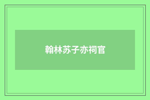 翰林苏子亦祠官