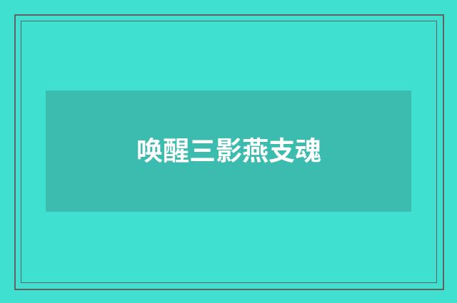 唤醒三影燕支魂
