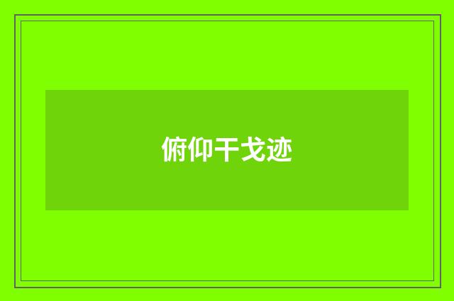 俯仰干戈迹