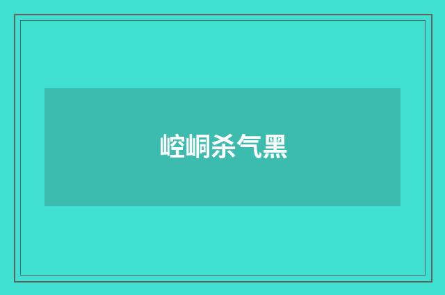 崆峒杀气黑