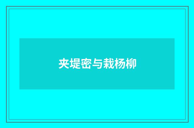 夹堤密与栽杨柳