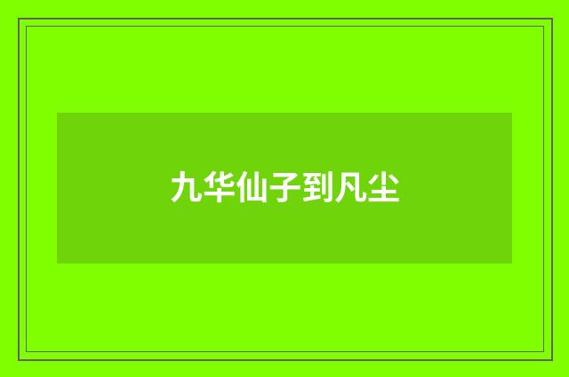 九华仙子到凡尘