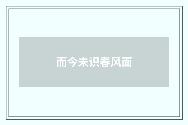 而今未识春风面