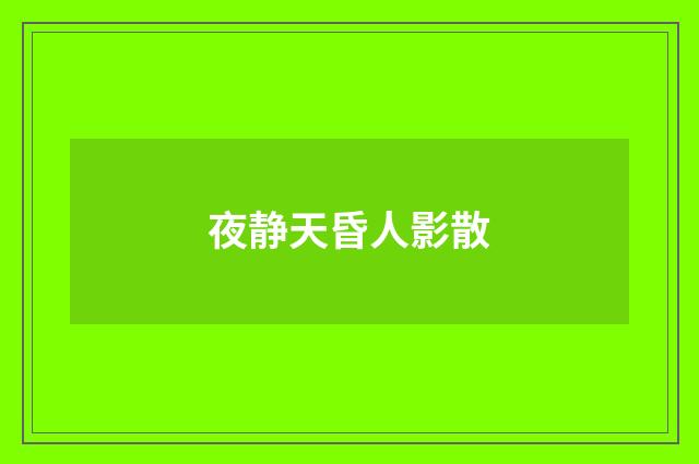 夜静天昏人影散