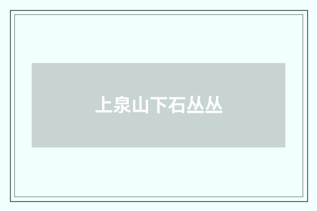 上泉山下石丛丛