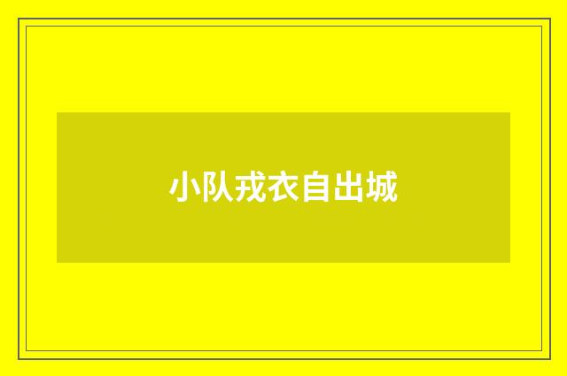 小队戎衣自出城