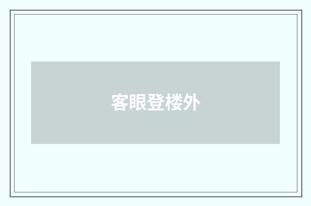 客眼登楼外