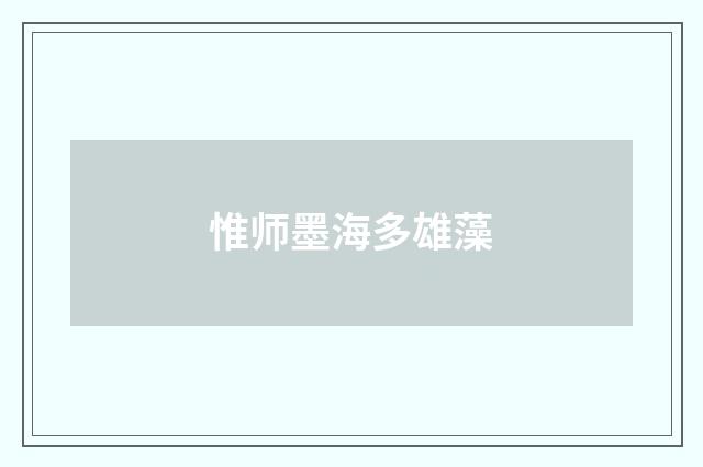 惟师墨海多雄藻