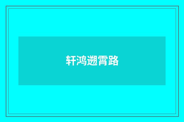 轩鸿遡霄路