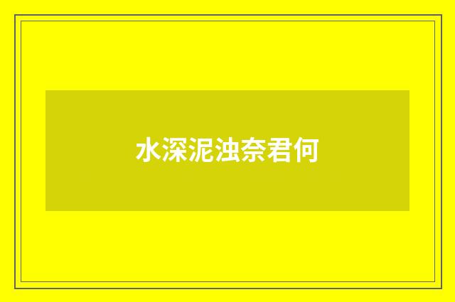 水深泥浊奈君何