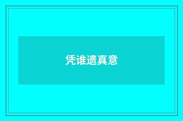 凭谁遗真意