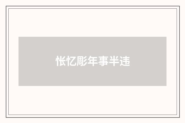 怅忆彫年事半违