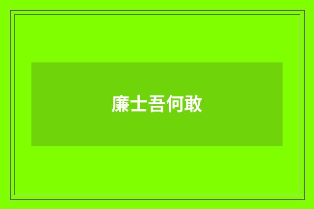 廉士吾何敢