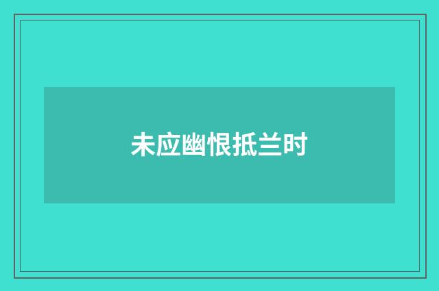 未应幽恨抵兰时