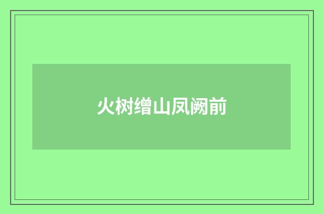 火树缯山凤阙前