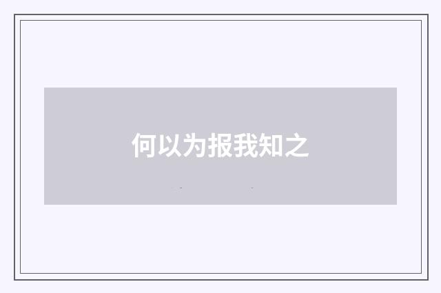 何以为报我知之