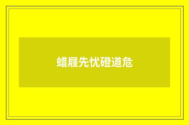 蜡屐先忧磴道危