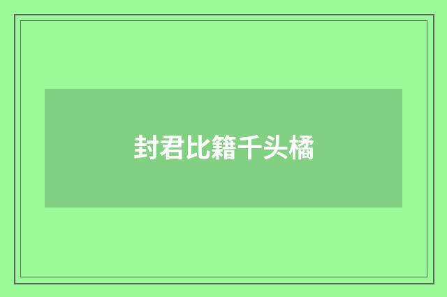封君比籍千头橘