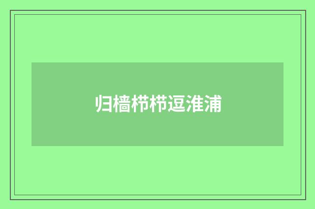 归樯栉栉逗淮浦