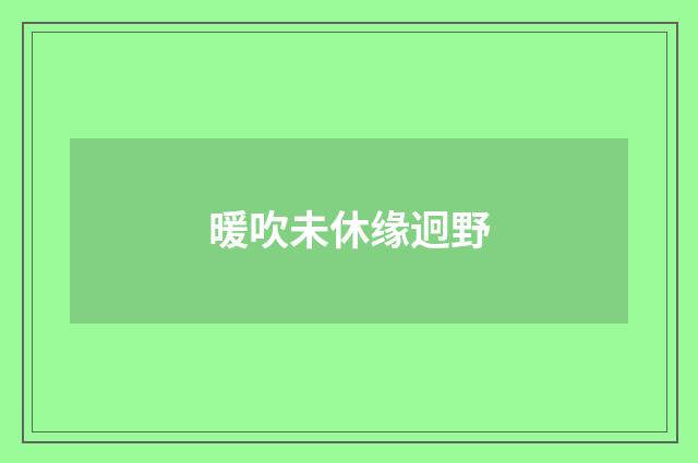 暖吹未休缘迥野