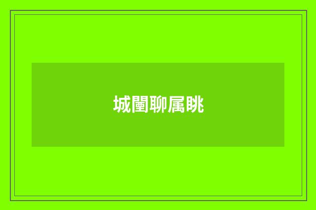 城闉聊属眺