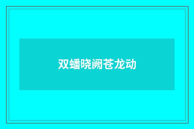 双蟠晓阙苍龙动